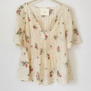 Cropped floral blouse